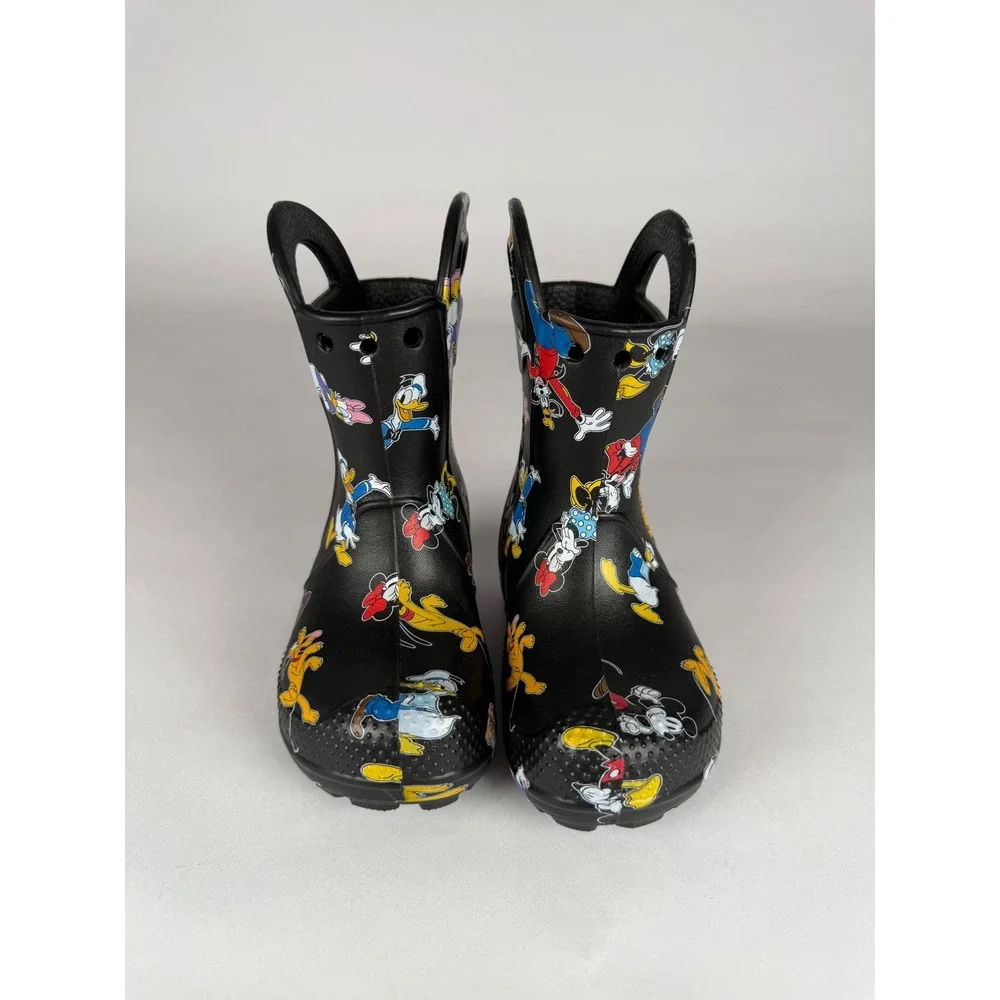 Crocs Kids Mickey and Friends Handle It Rain Boots Black C7 211146 Disney